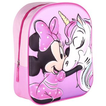 Ghiozdan prescolari Disney - Minnie Mouse si Unicornul, design 3D, 30 x 24 x 9 cm
