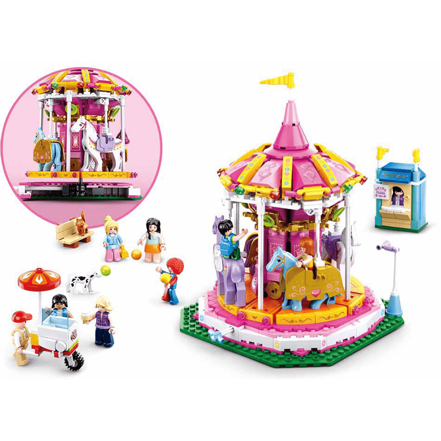 Set de constructie, Sluban, Carrousel, 762 piese fotografia produsului View 4 L
