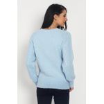 Pulover din casmir si mohair Assuili ASF938 bleu fotografia produsului View 2 S