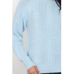Pulover din casmir si mohair Assuili ASF938 bleu fotografia produsului View 4 S