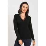 Pulover din casmir William de Faye WF971 negru fotografia produsului