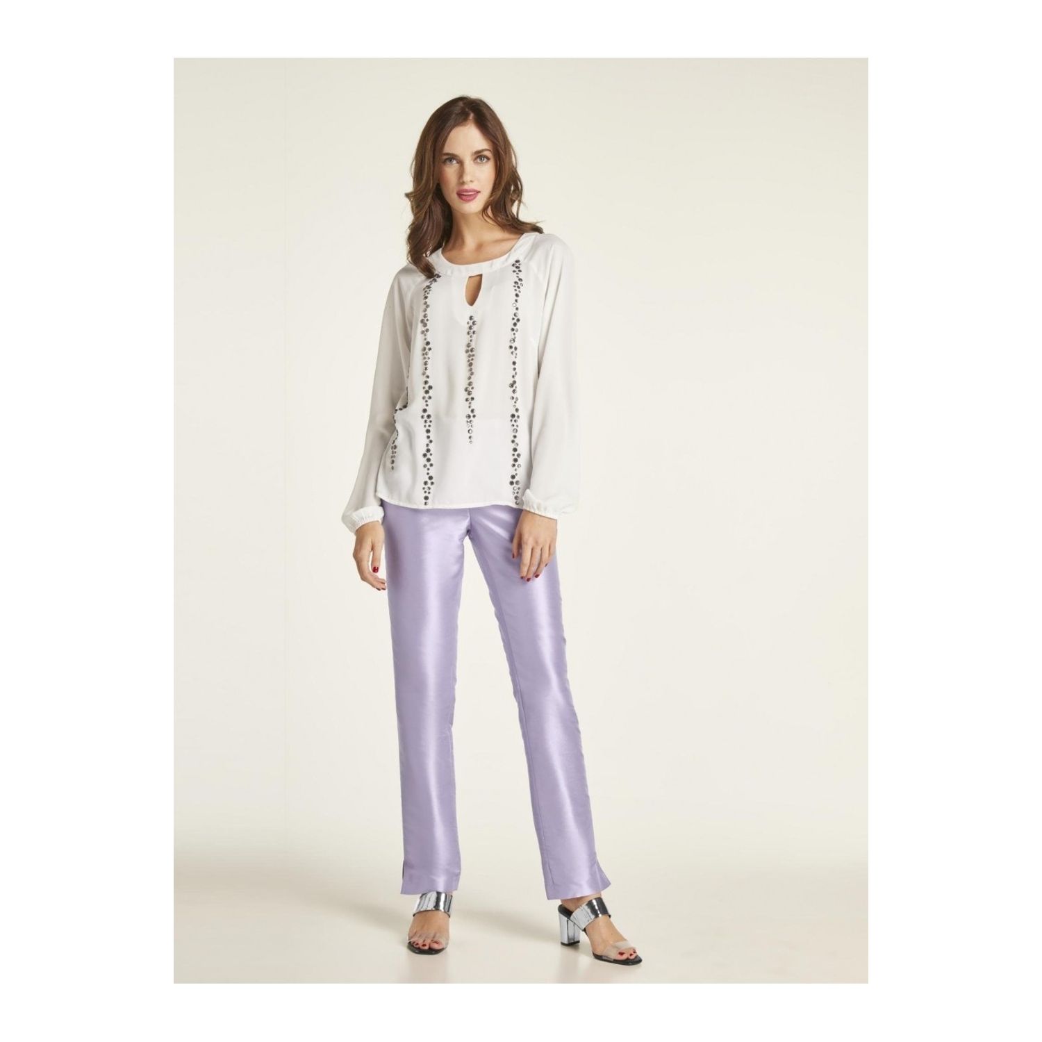 Pantaloni drepti heine TIMELESS 65047662 lila fotografia produsului View 4 L
