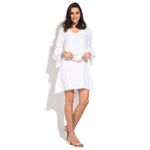 Rochie de zi scurta din in Le Jardin du Lin E18-22 Alb fotografia produsului