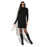 Rochie de zi scurta din casmir William de Faye WF321 neagra fotografia produsului