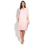 Rochie de zi midi din in Le Jardin du Lin E18-39 Roz fotografia produsului