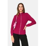 Cardigan din casmir si matase WF1228 Ciclam fotografia produsului