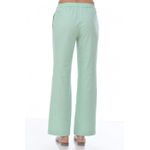 Pantaloni drepti din in P112 Verde fotografia produsului View 2 S