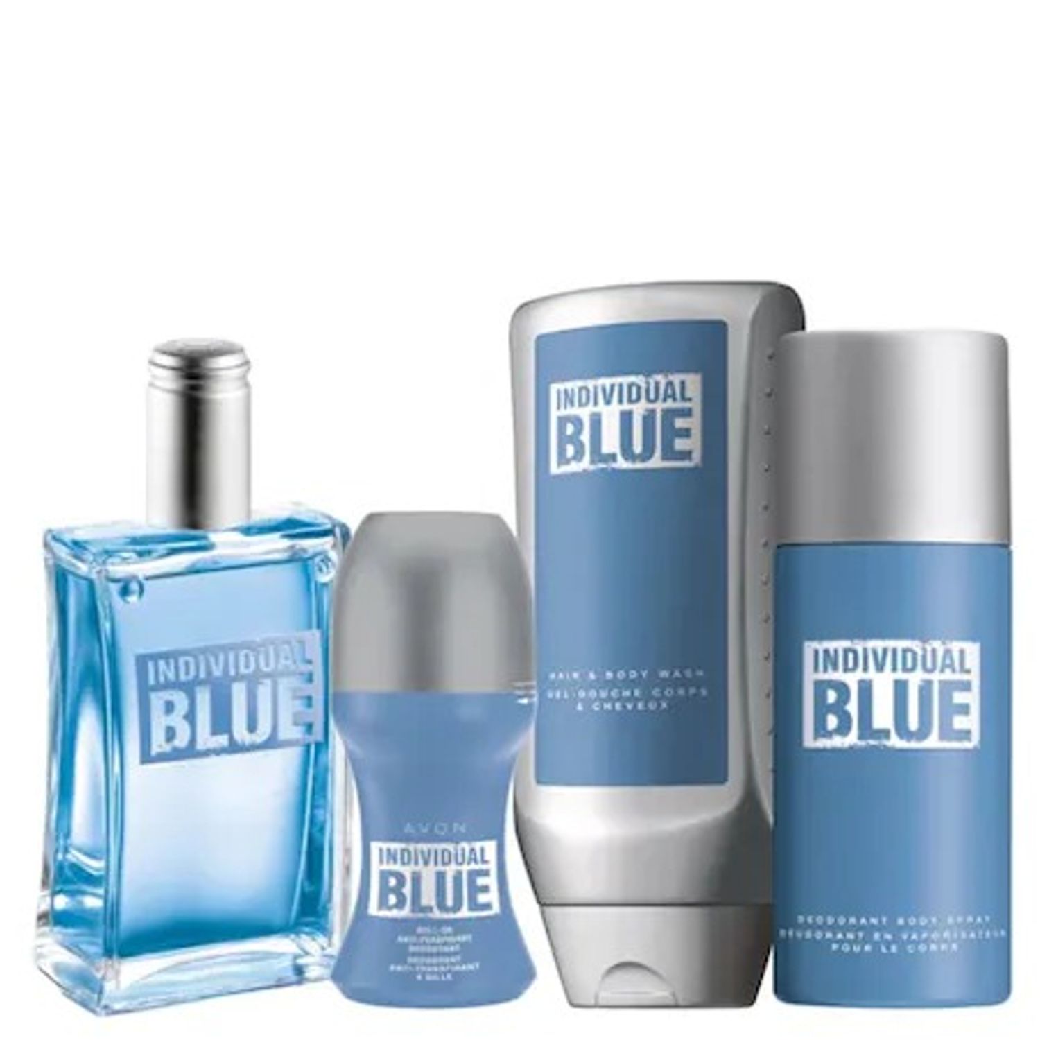 Set Individual Blue Parfum 100 ml, gel dus 250 ml, deodorant 150 ml, roll-on 50 ml fotografia produsului