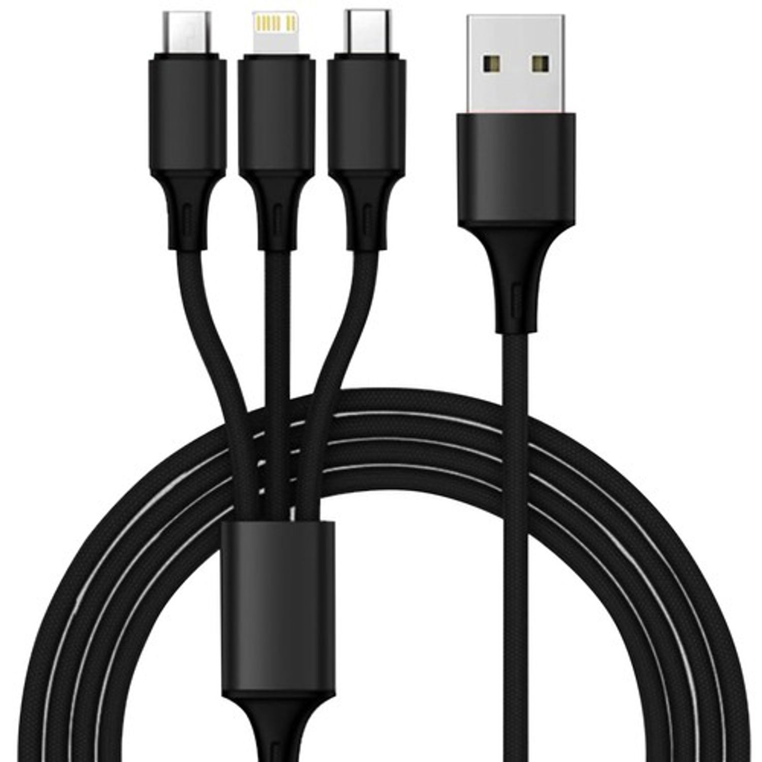 Incarcator auto Xtrobb cu 4x USB, Incarcare rapida si cablu incarcare 3 in 1 - Negru fotografia produsului View 5 L