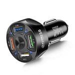 Incarcator Auto inteligent cu 4 porturi USB, cu Incarcare Rapida Qualcomm si Multiple Protectii, negru fotografia produsului