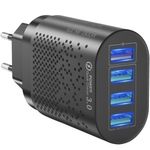 Incarcator, 4xUSB, Fast Charge, Protectie, Negru fotografia produsului