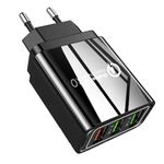 Incarcator rapid cu 3 porturi usb FastCharging 3.0, universal Negru fotografia produsului