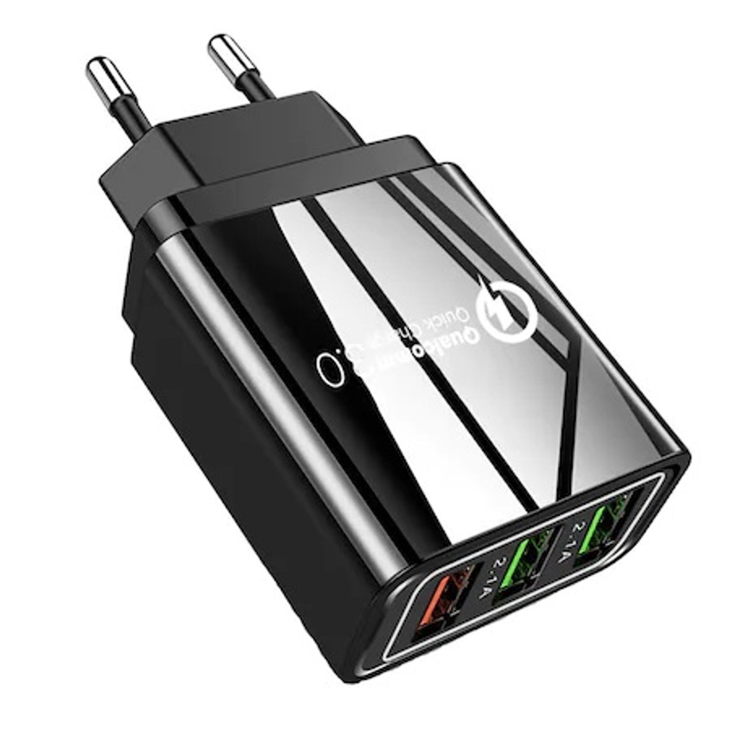 Incarcator rapid cu 3 porturi usb FastCharging 3.0, universal Negru fotografia produsului