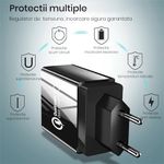 Incarcator rapid cu 3 porturi usb FastCharging 3.0, universal Negru fotografia produsului View 3 S