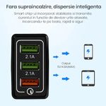 Incarcator rapid cu 3 porturi usb FastCharging 3.0, universal Negru fotografia produsului View 4 S