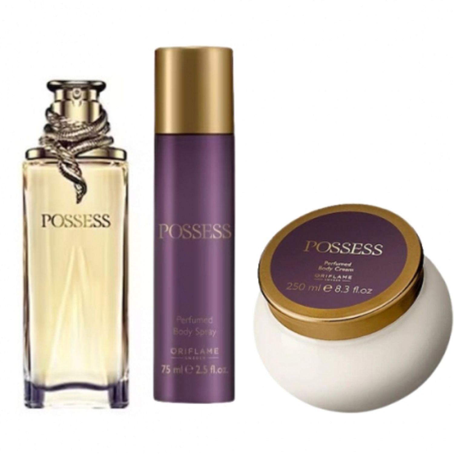 Set Possess, Apa de parfum pentru femei 50 ml, Crema de corp parfumata 250 ml si Deodorant spray 75 ml, Oriflame fotografia produsului