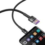 Cablu de date/incarcare Baseus, Cafule USB-C, Quick Charge, 1M 5 A, Negru fotografia produsului View 2 S