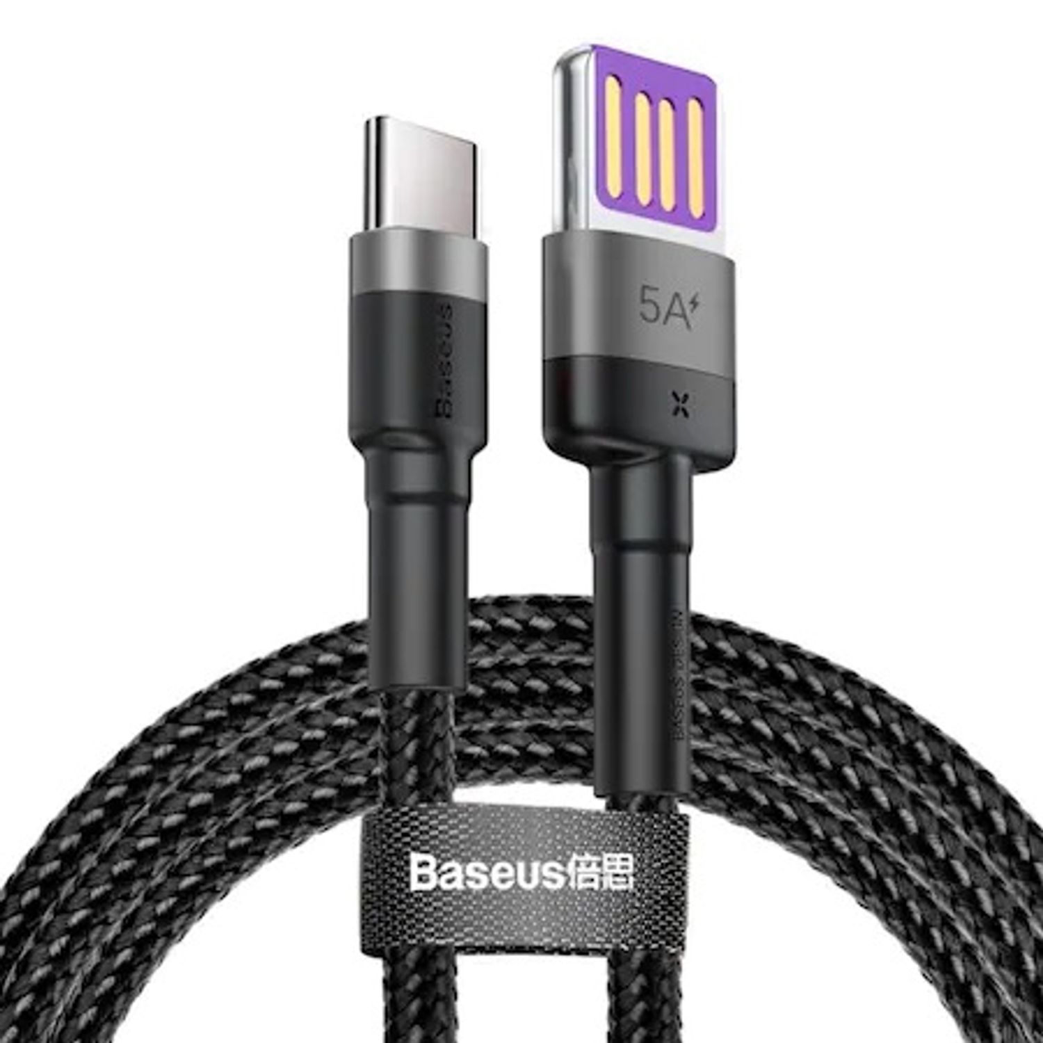 Cablu de date/incarcare Baseus, Cafule USB-C, Quick Charge, 1M 5 A, Negru fotografia produsului