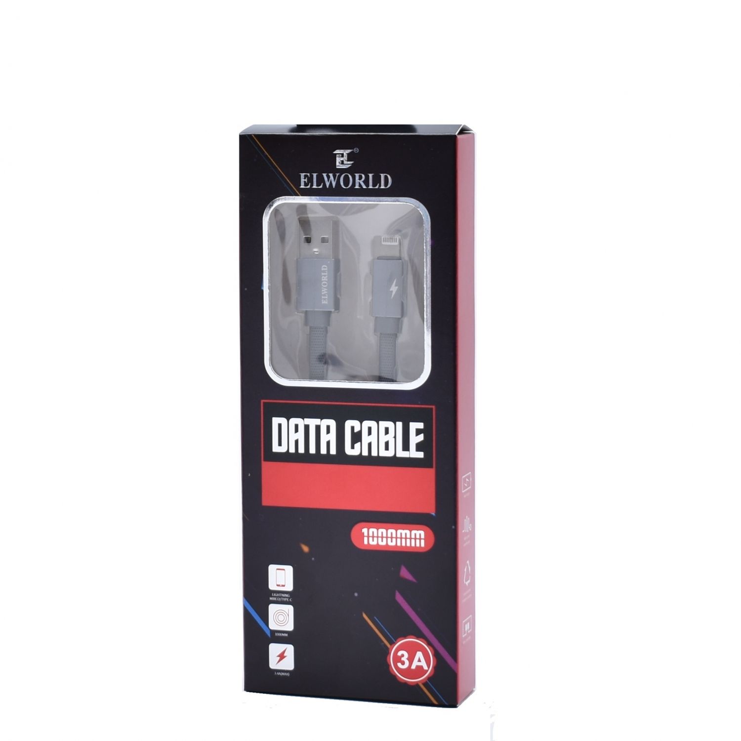 Cablu De date Si Incarcare Pentru Iphone mufa tip Lightning ,Fast Charging, 3.4A , culoare Silver fotografia produsului