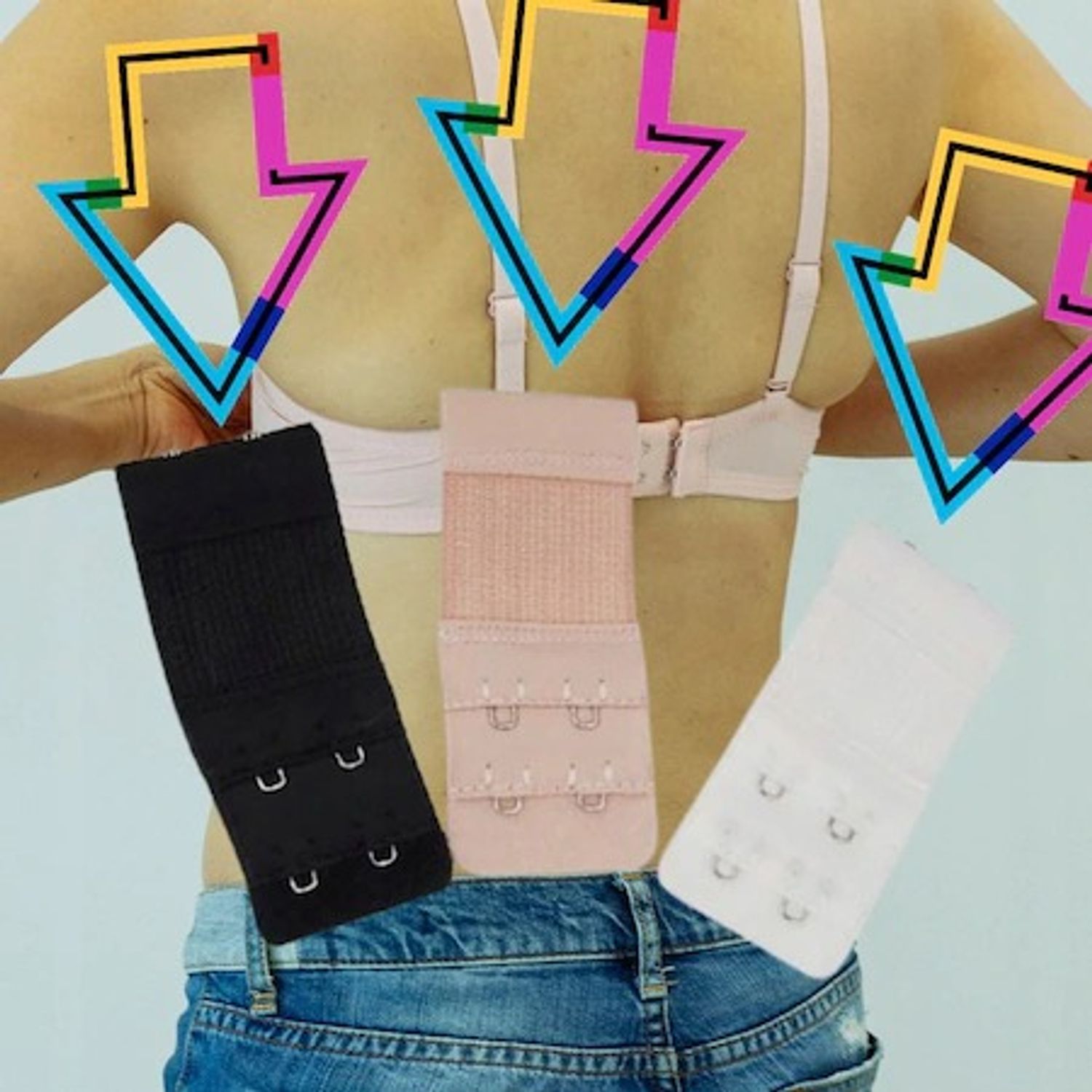 Set 6 extensii sutien, Pili-Paradise, Multicolor fotografia produsului View 2 L