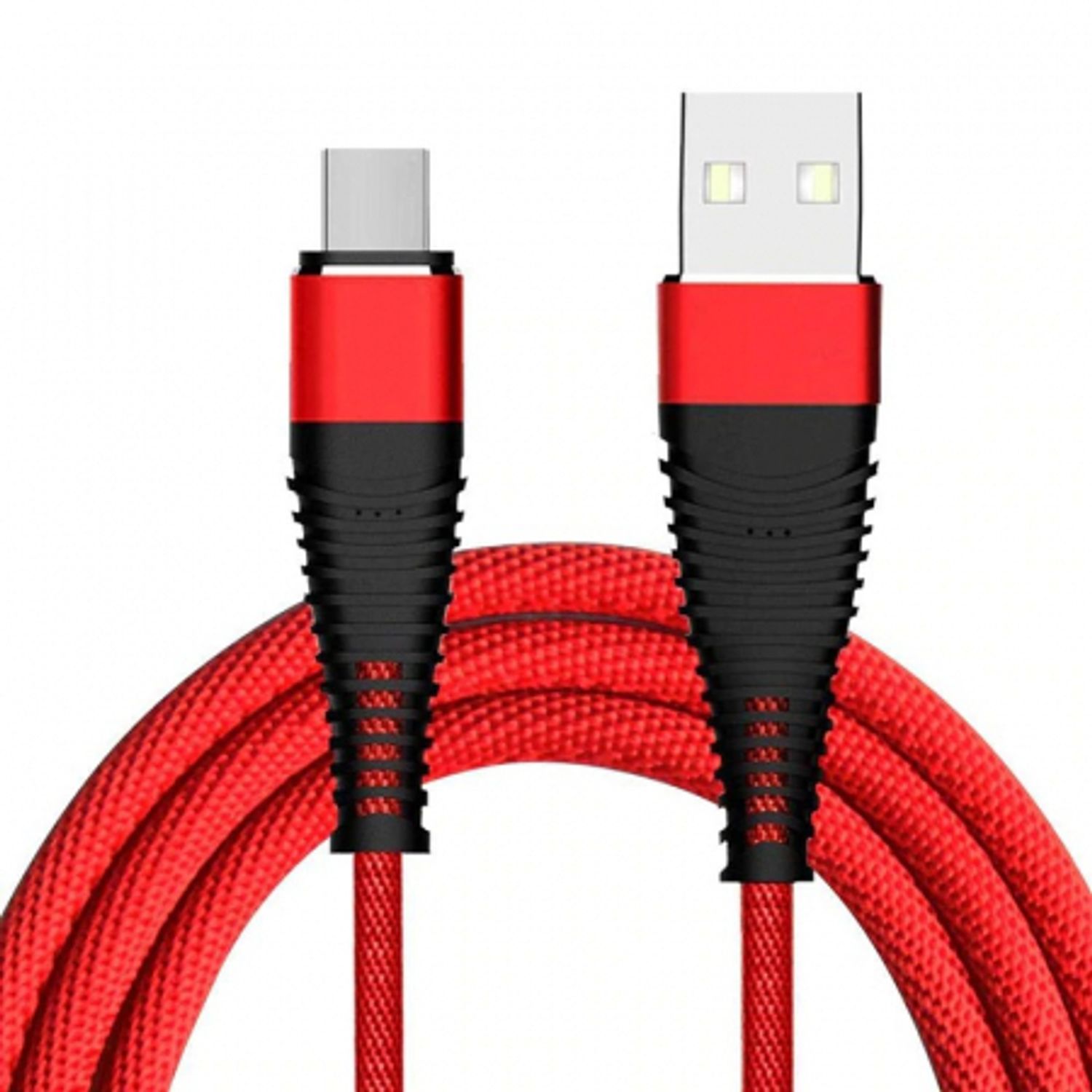 Cablu date si incarcare fish charge 2.4 A micro usb de 1 metru lungime rosu fotografia produsului