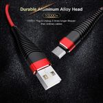 Cablu date si incarcare fish charge 2.4 A micro usb de 1 metru lungime rosu fotografia produsului View 5 S