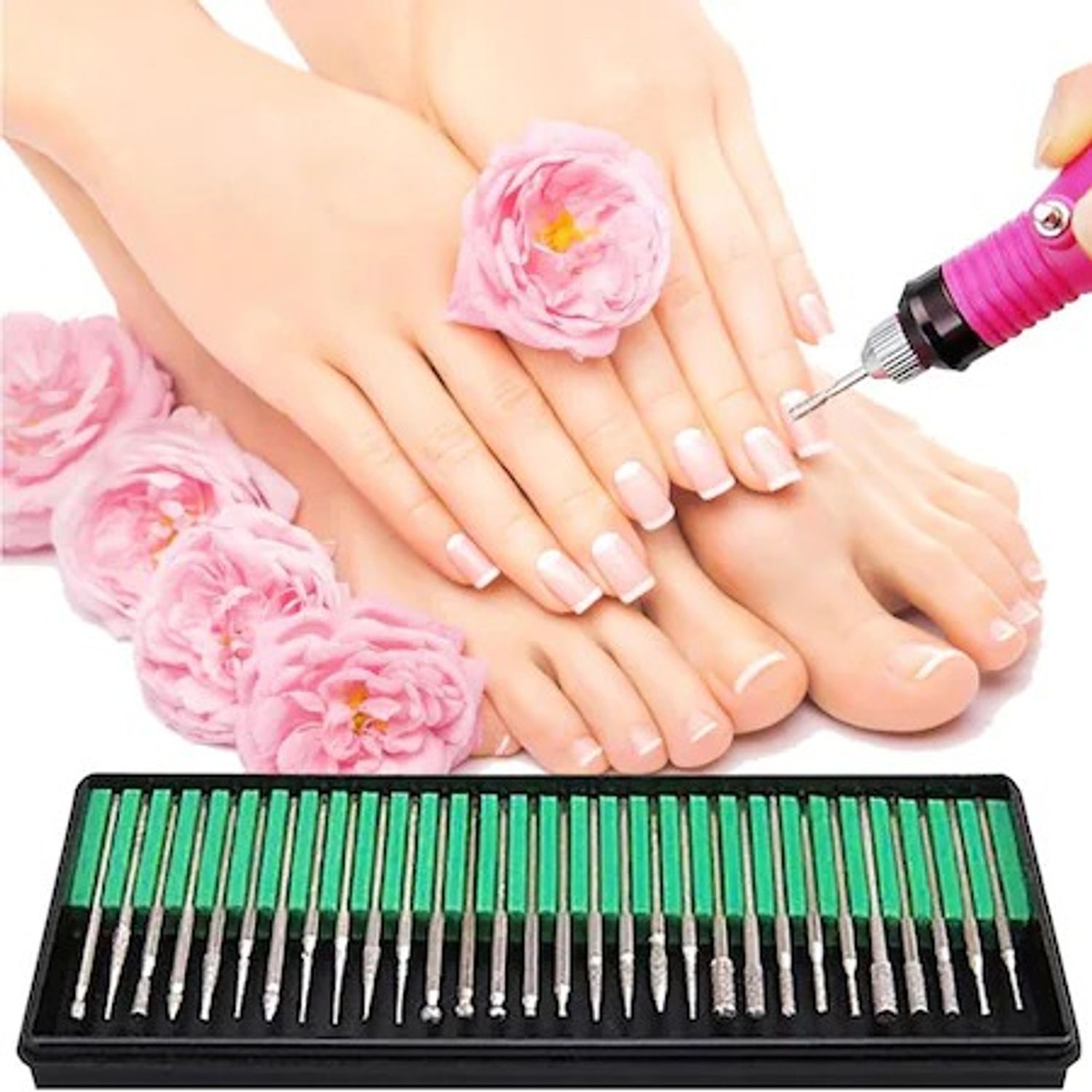 Set 30 capete Freza / Polizor Unghii HotNails pentru pila electrica profesionala pentru manichiura si pedichiura HN107 fotografia produsului View 3 L