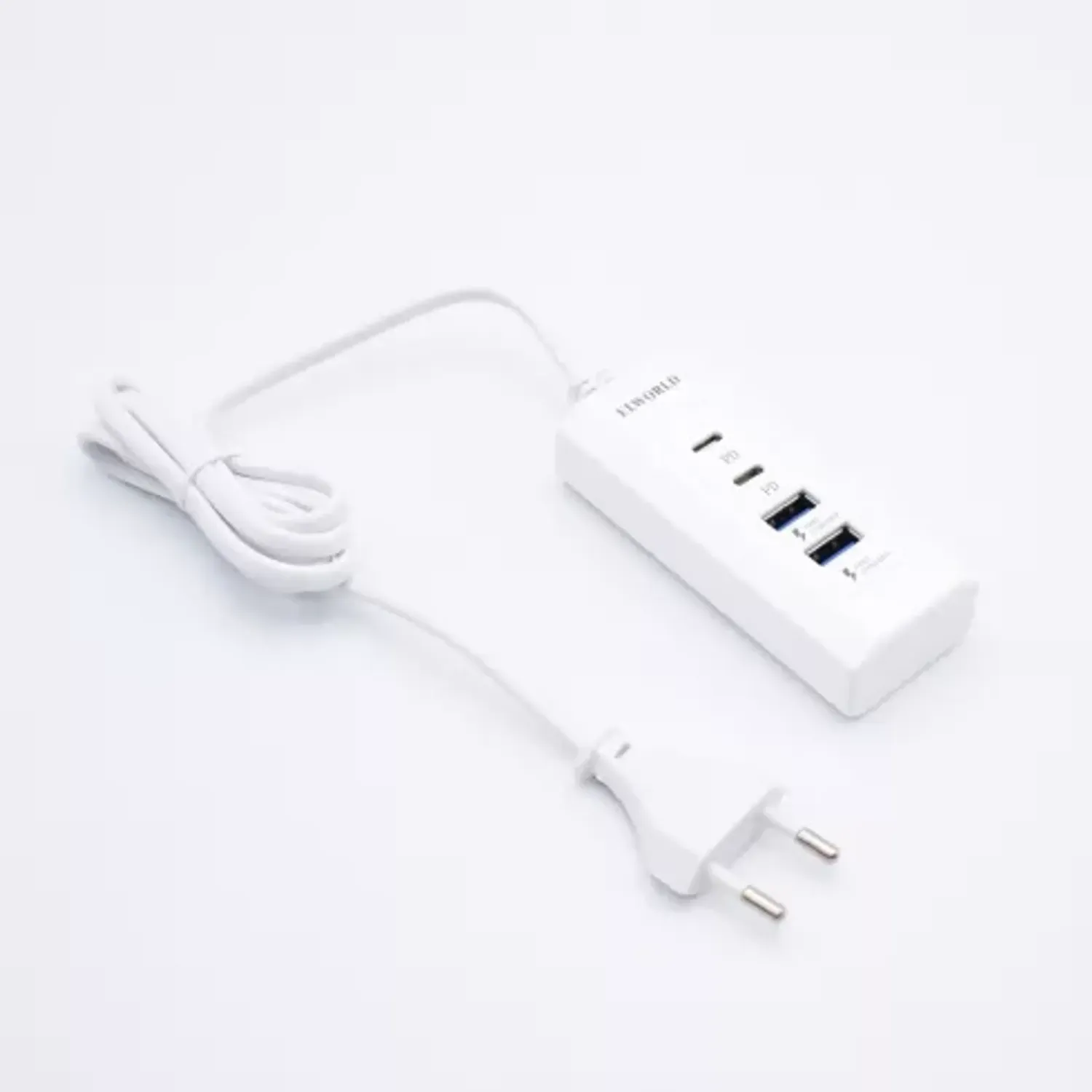 Incarcator universal cu incarcare rapida , 4 Port-uri, 2xusb, 2x Typec, 20w, Indicator Led, Alb FastCharger fotografia produsului