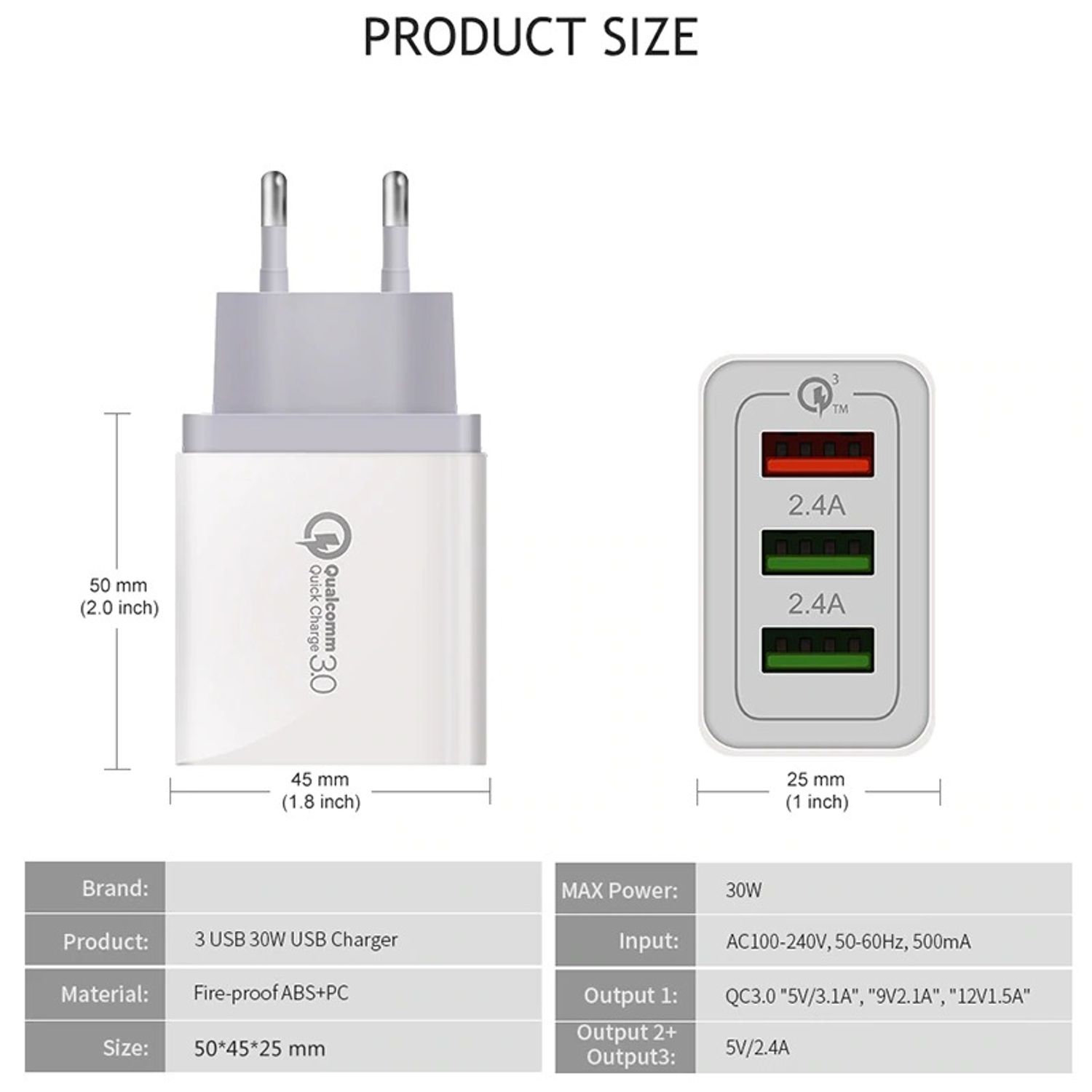 Incarcator Qualcomm 3x port USB - negru fotografia produsului View 4 L