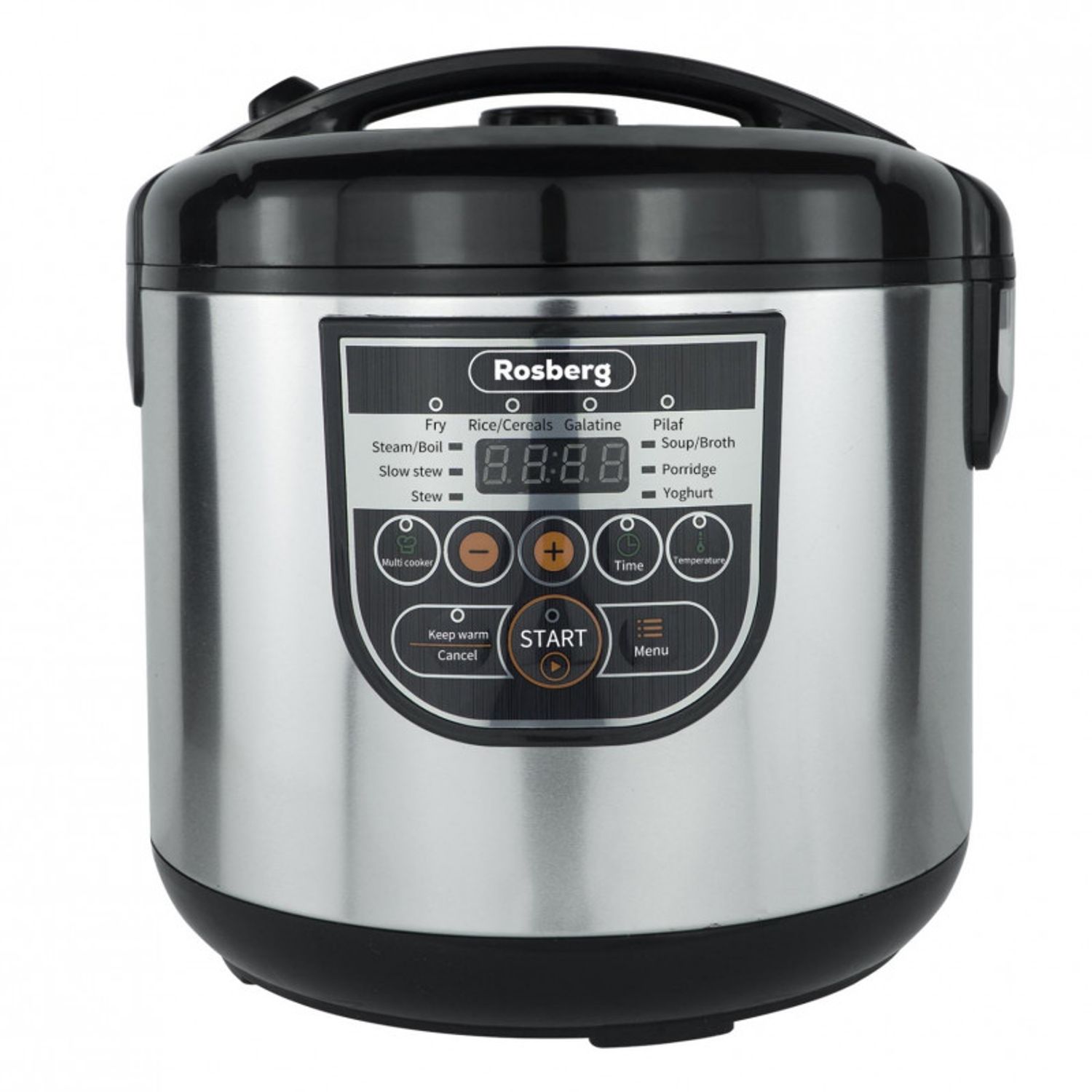 Multicooker Rosberg R51985E5, 780W, 5 L, 10 programe, Mod manual, Timer, Inox/Negru fotografia produsului