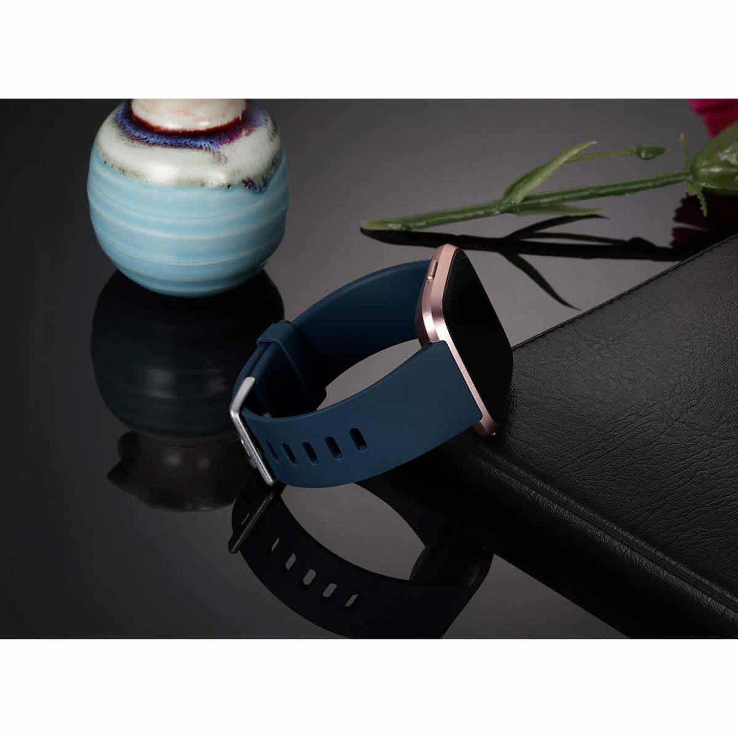 Curea Bratara Edman pentru Fitbit Versa / Versa 2, marimea L, Albastru fotografia produsului View 2 L