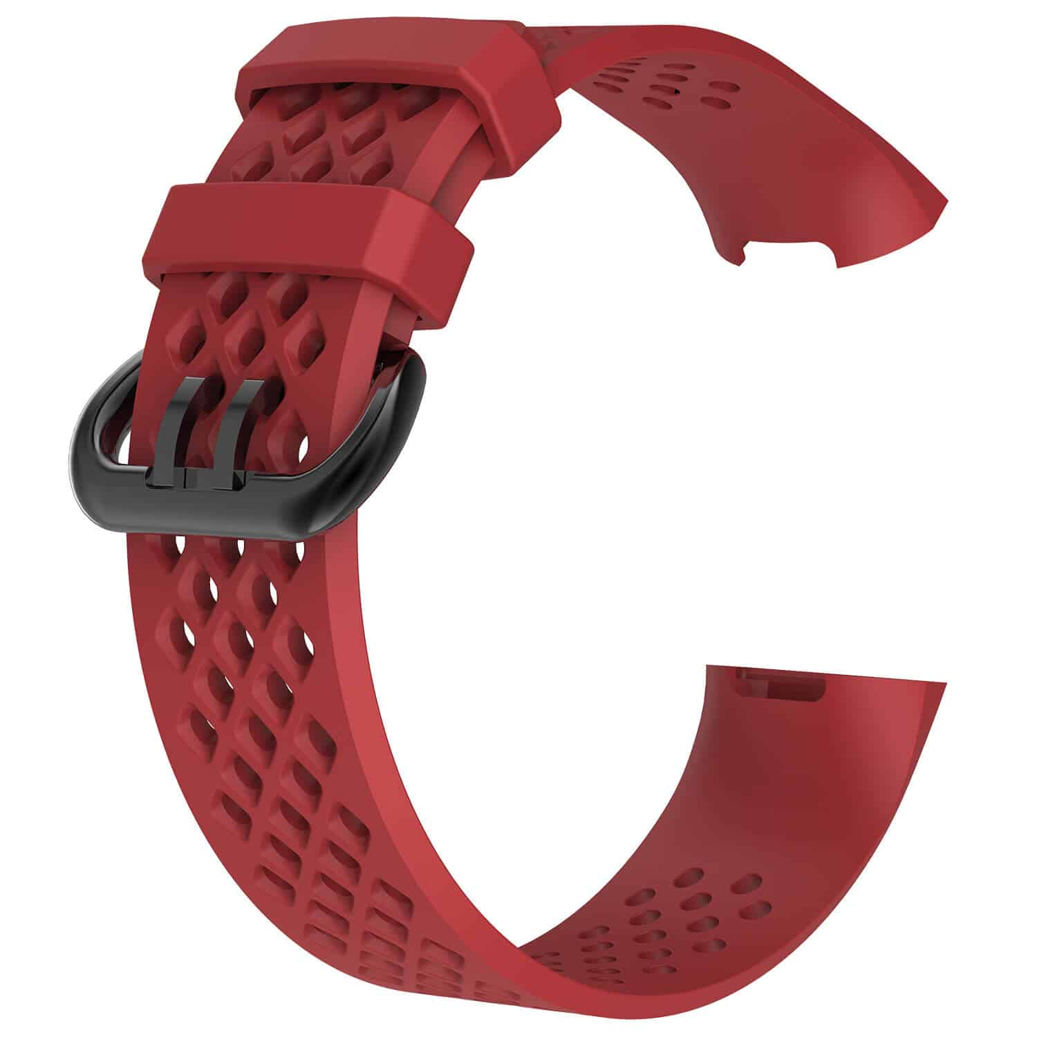 Curea Bratara sport Edman pentru Fitbit Charge 3 / 4, marimea L, Rosu fotografia produsului View 4 L