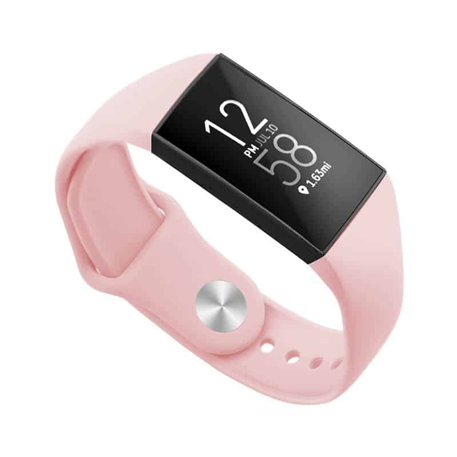 Curea Edman Soft Silicone pentru Fitbit Charge 3/4/3SE, S, Roz deschis fotografia produsului