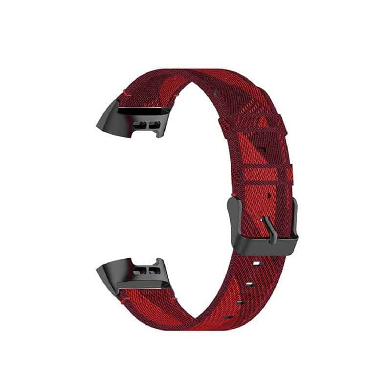 Curea de schimb Edman pentru Fitbit Charge 3 / 4 / SE, material textil, Rosu fotografia produsului View 2 L