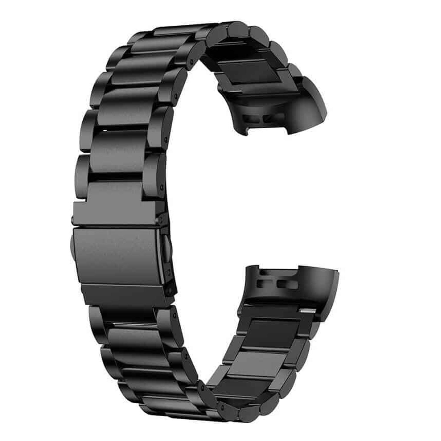 Curea metalica Edman 3Z pentru Fitbit Charge 3 / 4, Negru fotografia produsului View 2 L