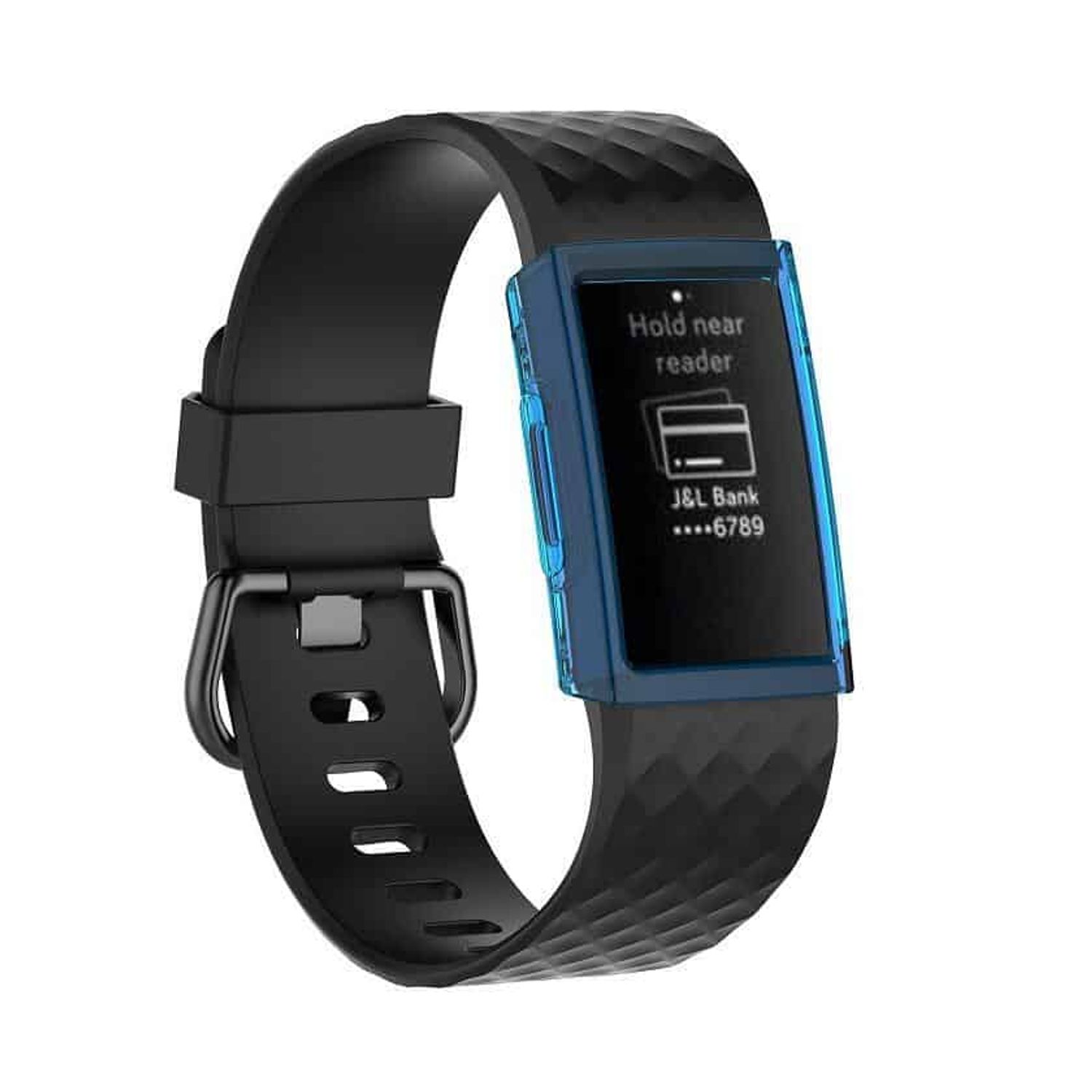Husa Siliconica Edman pentru Fitbit Charge 3, Albastru fotografia produsului View 2 L