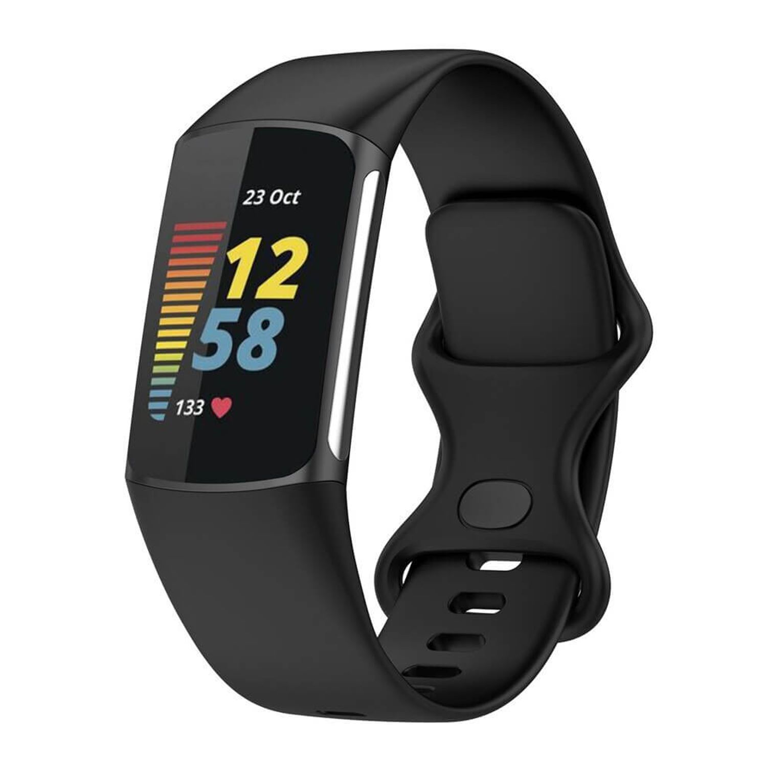 Bratara siliconica Edman pentru Fitbit Charge 5, marimea S, Negru fotografia produsului