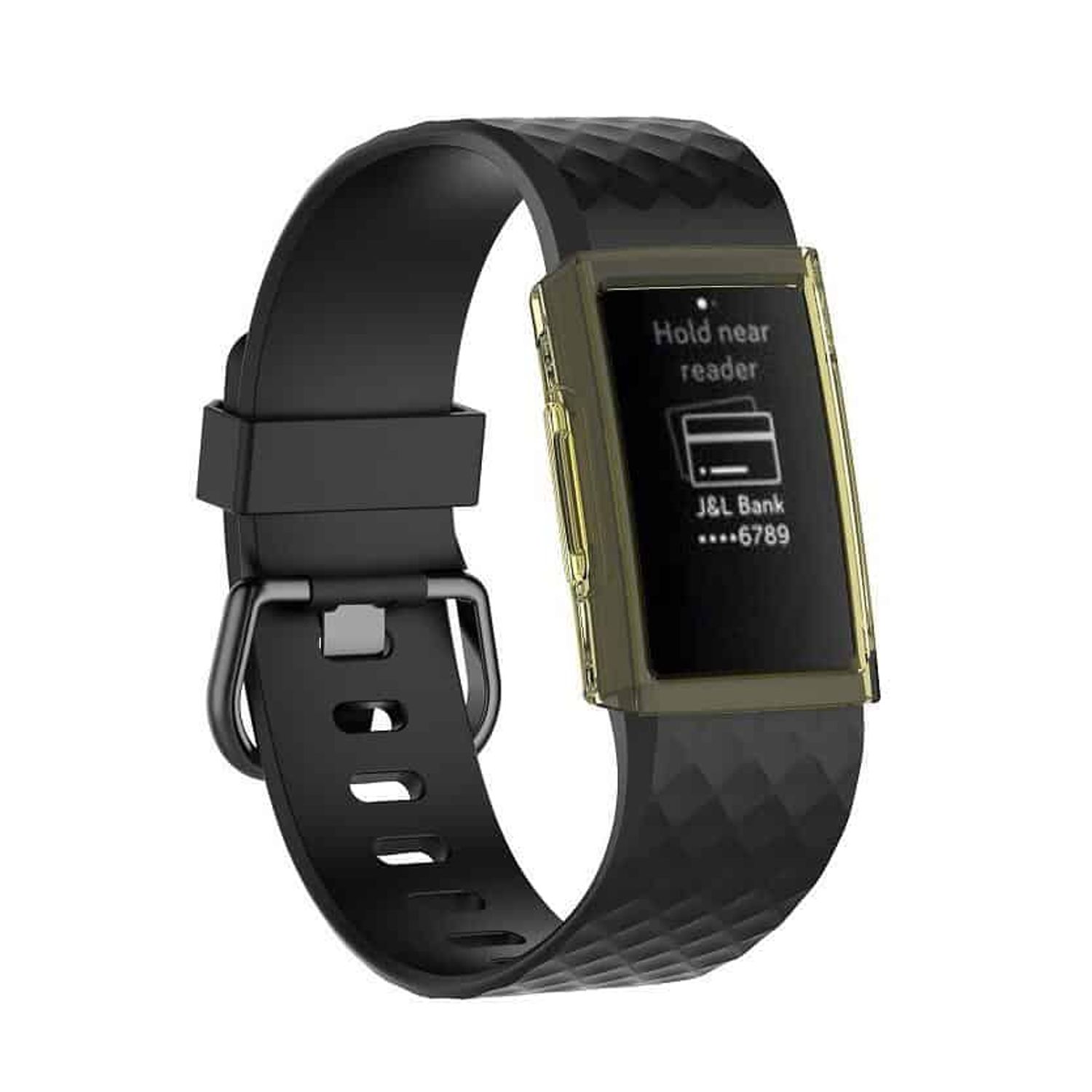 Husa Siliconica Edman pentru Fitbit Charge 3, Galben fotografia produsului View 2 L
