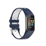 Curea Bratara sport Edman pentru Fitbit Charge 5, Albastru/Alb fotografia produsului