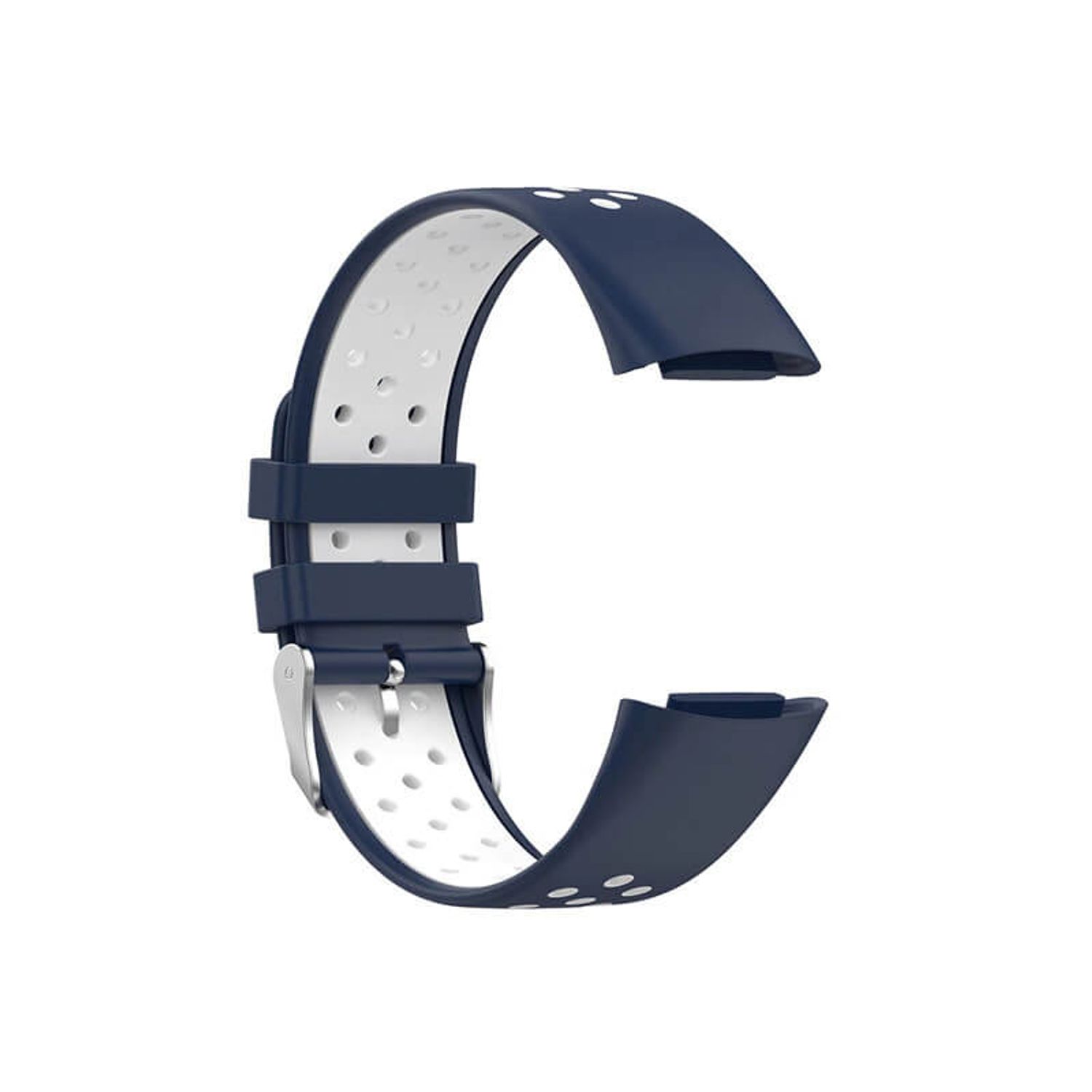 Curea Bratara sport Edman pentru Fitbit Charge 5, Albastru/Alb fotografia produsului View 3 L