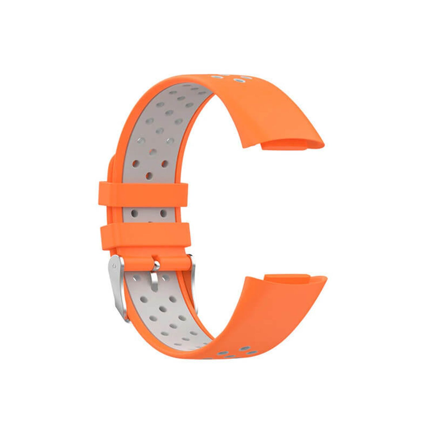 Curea Bratara sport Edman pentru Fitbit Charge 5, Orange/Gri fotografia produsului View 3 L