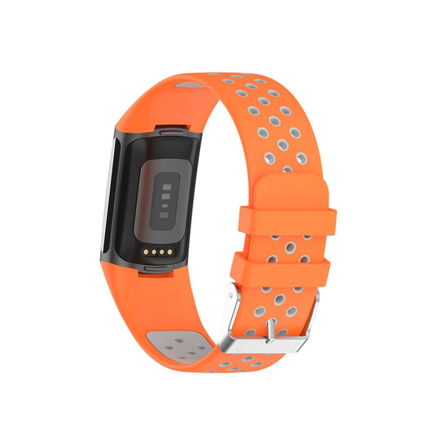 Curea Bratara sport Edman pentru Fitbit Charge 5, Orange/Gri fotografia produsului View 2 L