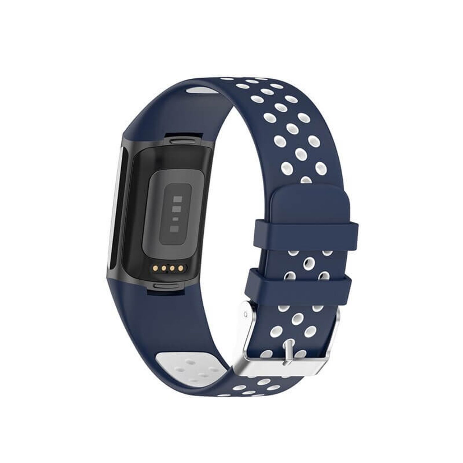 Curea Bratara sport Edman pentru Fitbit Charge 5, Albastru/Alb fotografia produsului View 2 L