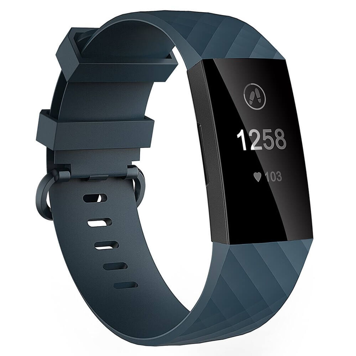 Curea Bratara Edman pentru Fitbit Charge 3 / 4, marimea L, Gri Petrol fotografia produsului