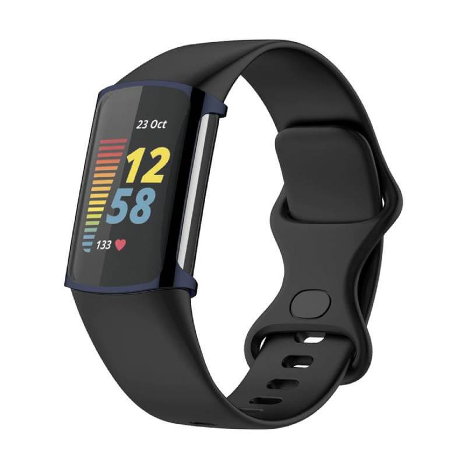 Husa Siliconica Edman pentru Fitbit Charge 5, Albastru inchis fotografia produsului View 3 L