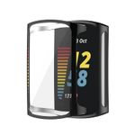 Husa Siliconica Edman pentru Fitbit Charge 5, Negru fotografia produsului View 3 S