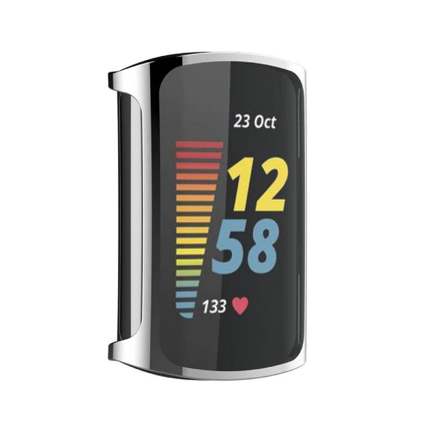 Husa Siliconica Edman pentru Fitbit Charge 5, Argintiu fotografia produsului View 3 L