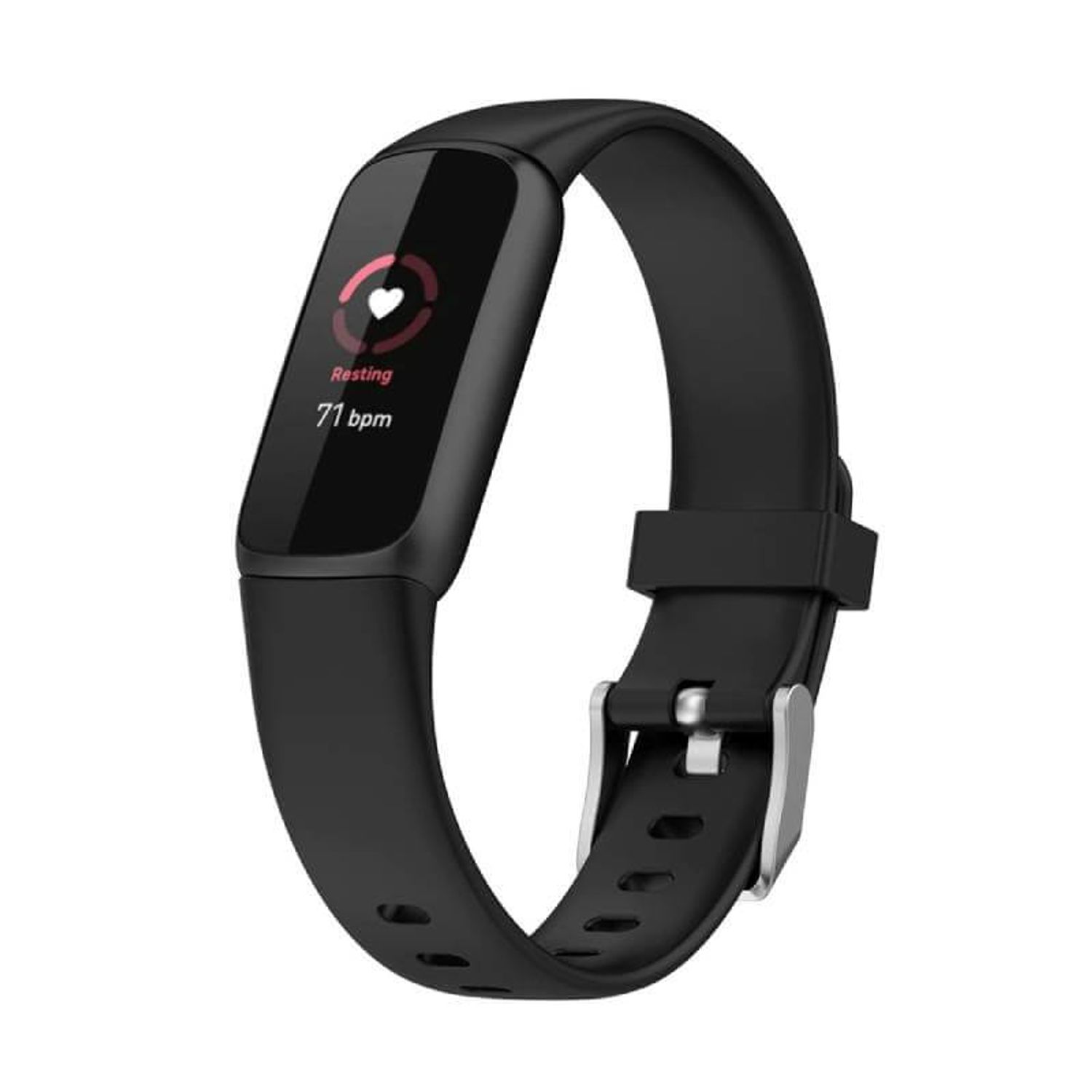 Curea Bratara siliconica Edman pentru Fitbit Luxe, marimea L, Negru fotografia produsului