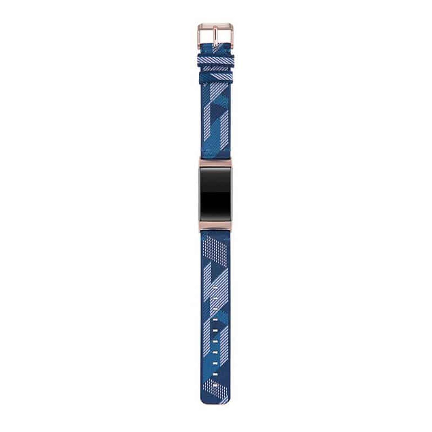 Curea de schimb Edman pentru Fitbit Charge 3 / 4 / 3 SE, material textil, Albastru fotografia produsului View 3 L