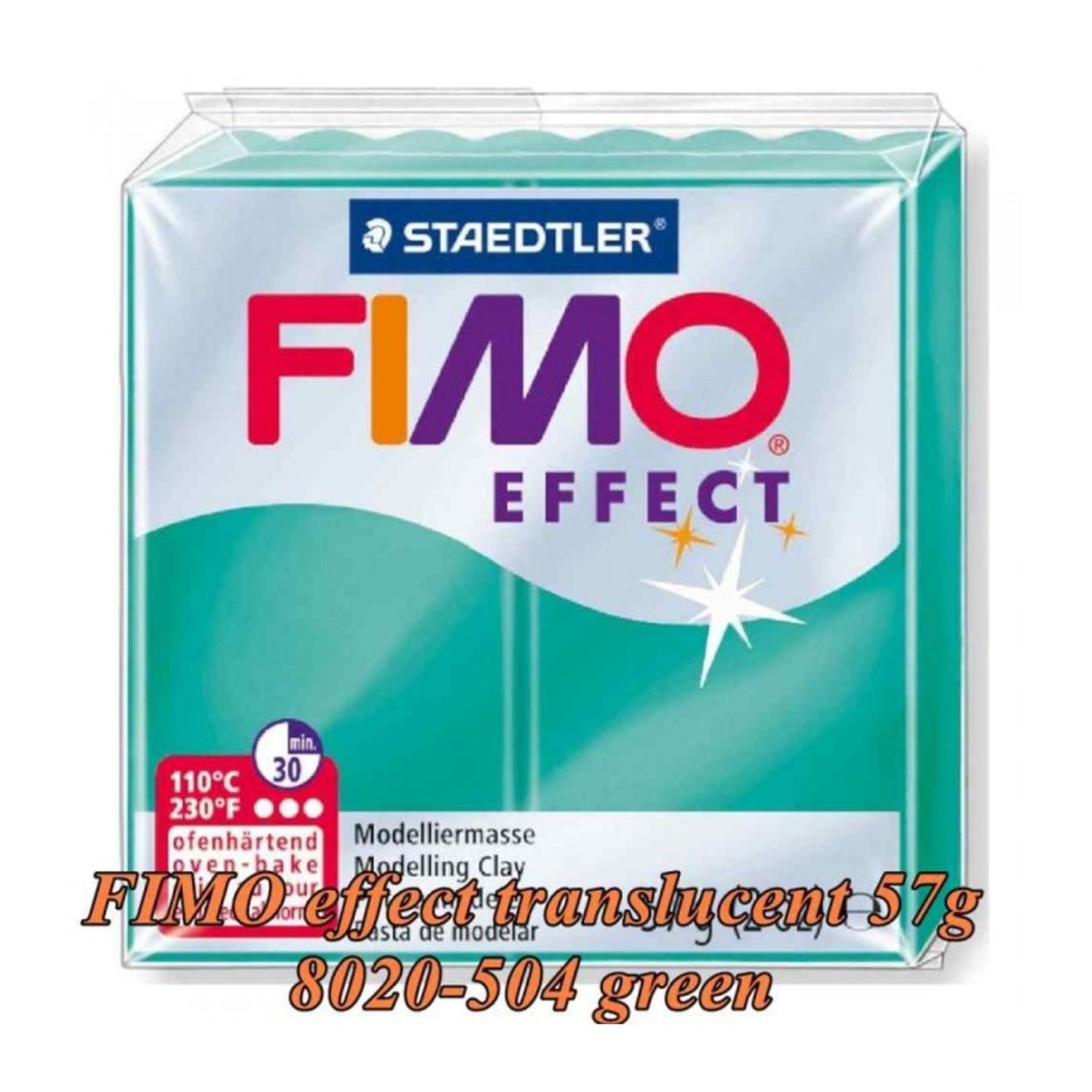 FIMO Effect 57g Translucent Verde acvamarin fotografia produsului